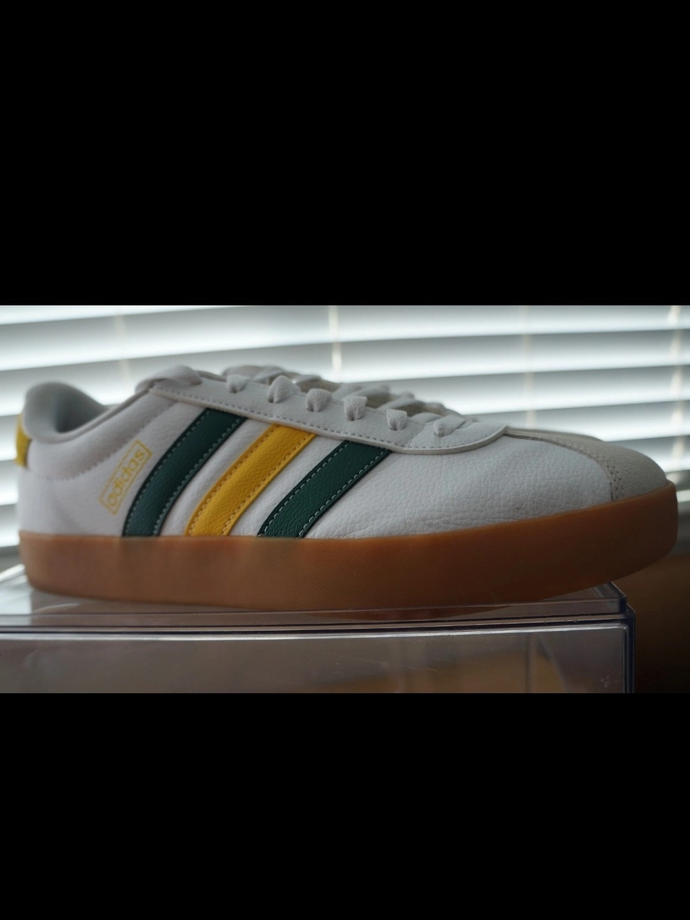 Mens Adidas VL Court 3.0 White Green Yellow